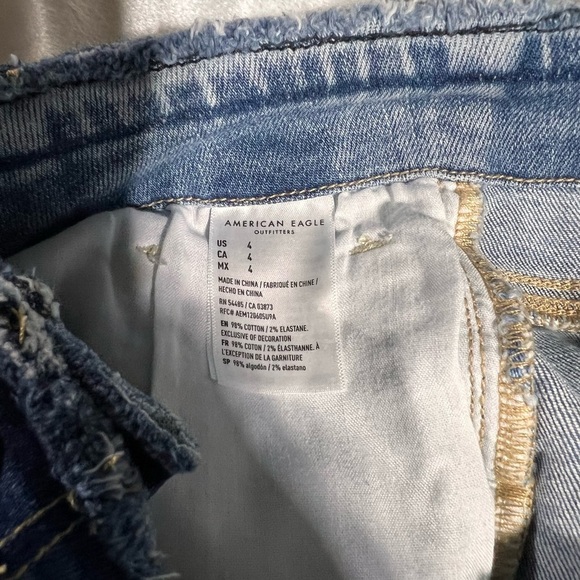 American Eagle Super Hi Rise Shortie Super Stretch Fringe Waist Size 4 NWT - Picture 9 of 9